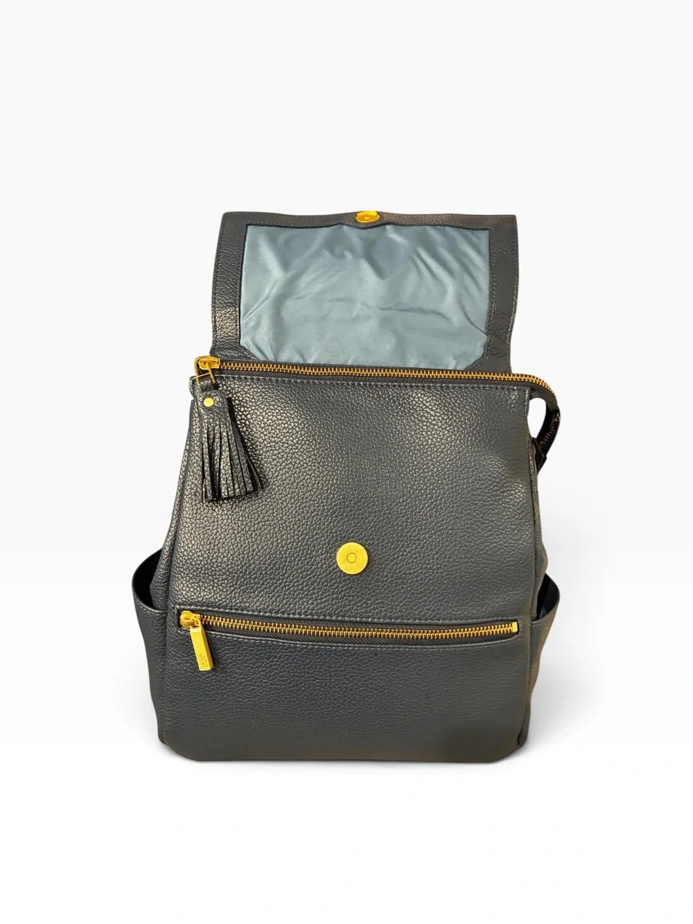 Freshly Picked Navy Faux Leather Diaper Backpack with Gold Hardware Smaller Size